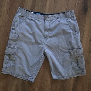 Iron Flex Cargo Shorts Mens 36 Gray Stretch Waist Outdoors Hiking Casual Beach